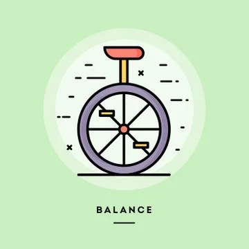 Balance, flat design thin line banner. Vector illustration. Stock Illustration