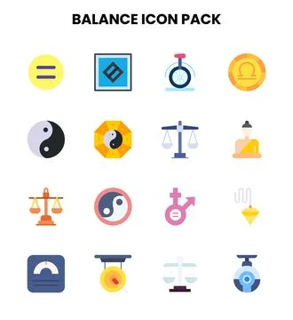 Balance Flat UI Icons Pack Stock Illustration