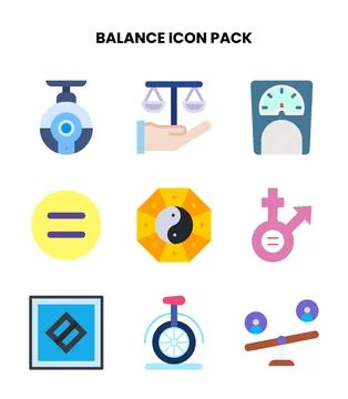 Balance Flat UI Icons Pack Stock Illustration