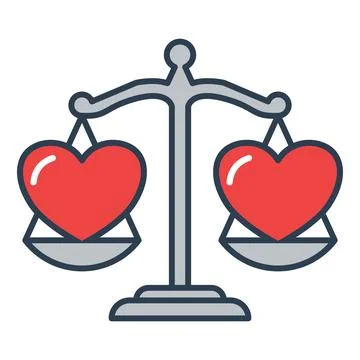 Balance Heart Scale Stock Illustration
