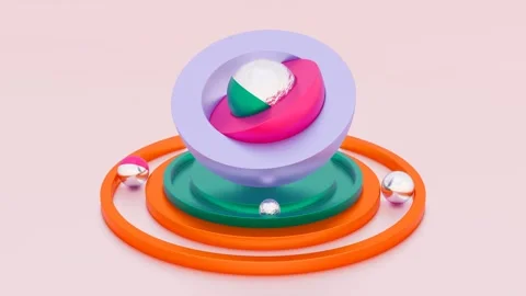 Balance of hemispheres and spheres loop Stock Footage 286743774