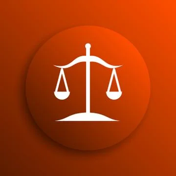 Balance icon. Internet button on orange background. Stock Illustration