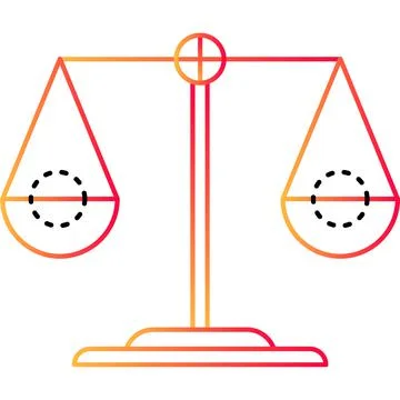 Balance outline icon vector libra scale on white Stock Illustration