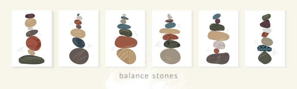 Balance pebble stone harmony vector Illustration. Simplicity calm and zen of Stock Illustration