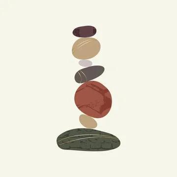 Balance pebble stone harmony vector Illustration. Simplicity calm and zen of Stock Illustration