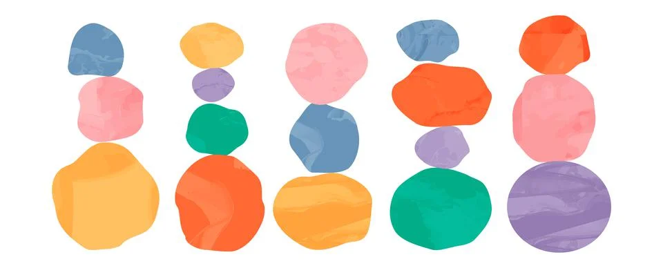 Balance pebble stone harmony vector Illustration. Simplicity calm and zen of Stock Illustration