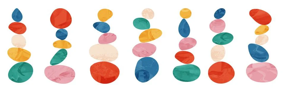 Balance pebble stone harmony vector Illustration. Simplicity calm and zen of Illustrazione stock