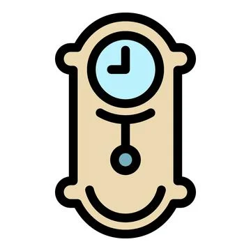 Balance pendulum clock icon color outline vector イラスト素材