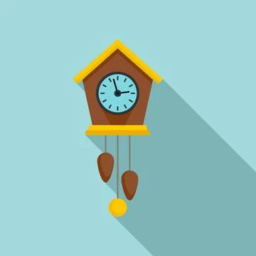 Balance pendulum clock icon, flat style Stock Illustration