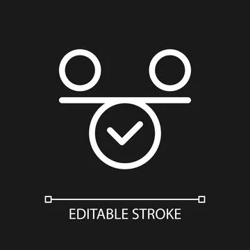 Balance pixel perfect white linear ui icon for dark theme Stockillustratie