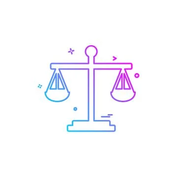 Balance risk analysis risk evaluation scale icon vector design Illustrazione stock