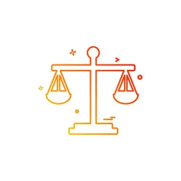 Balance risk analysis risk evaluation scale icon vector design Illustrazione stock
