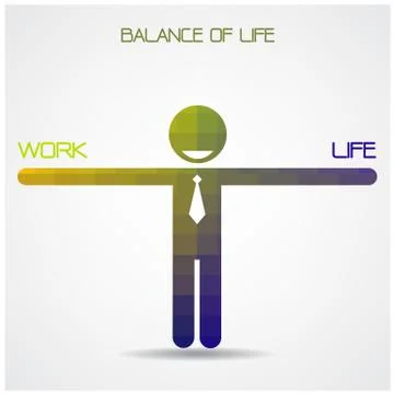 Balance scale between work and life idea,work and life balance concept,busine Stock Illustration