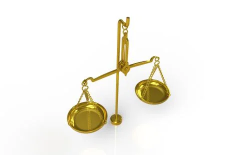 Balance Scale, Brass. Stock Illustration