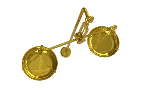 Balance Scale, Brass. Stock Illustration
