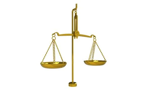 Balance Scale, Brass. Stock Illustration