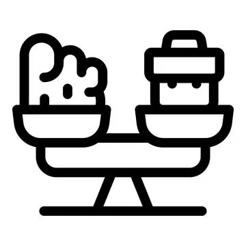 Balance scale comparing brain and storage box for knowledge concept Illustrazione stock