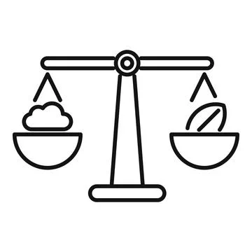 Balance scale comparing cloud computing and green it solutions Stock Illustration