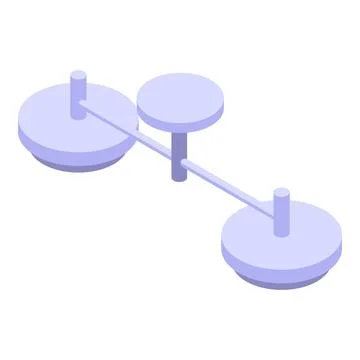 Balance scale comparing three round weights on white background Illustrazione stock