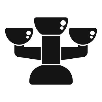 Balance scale comparing weight representing justice and law icon Illustrazione stock