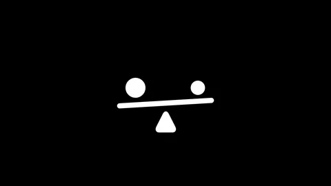 Balance scale icon centered on a triangle animation isolated on black background 動画素材 337839154