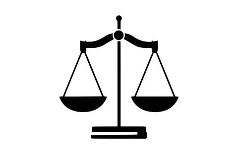 Balance-scale icon flat vector illustration. Stock Illustration