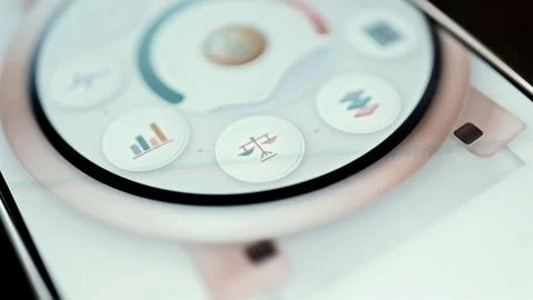 Balance scale icon on pale dashboard Stock Photos