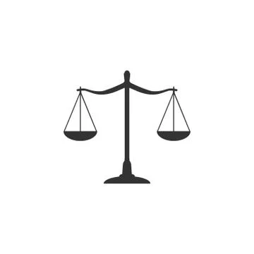 Balance scale icon. Vector illustration, flat design. Stock Illustration