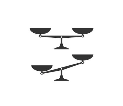 Balance scale icon. Vector illustration, flat design. Иллюстрация