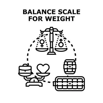 Balance scale measuring gender equality and work life priorities Stock Illustration