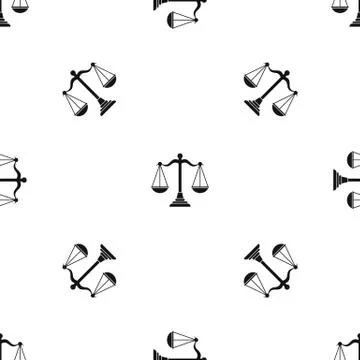 Balance scale pattern seamless black 스톡 일러스트
