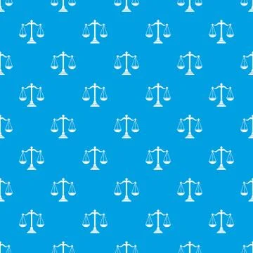 Balance scale pattern seamless blue Stock Illustration