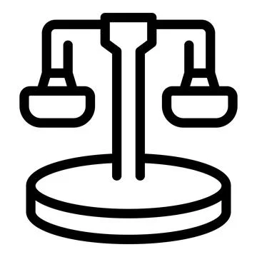 Balance scale representing concept of justice and law Stock Illustration