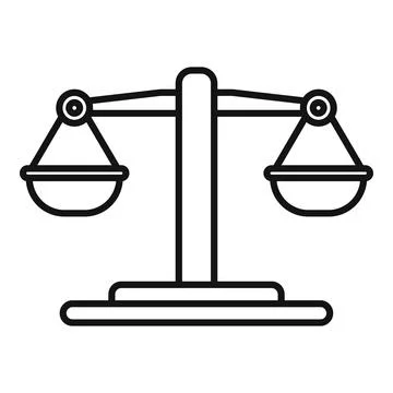 Balance scale representing equality and justice in legal system Stock Illustration