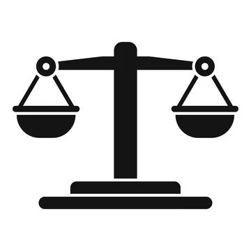 Balance scale representing justice and equality in legal system Stock Illustration