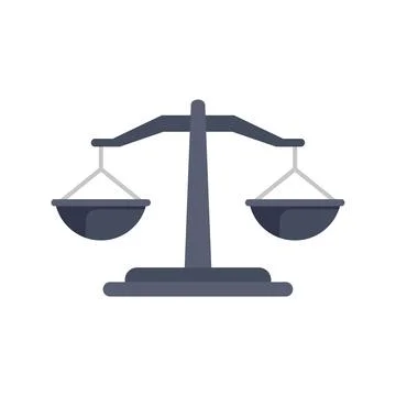 Balance scale weighing empty pans representing equality and justice Stock Illustration