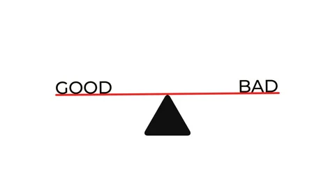 Balance Scales or Seesaw of Good and Bad... | Stock Video | Pond5