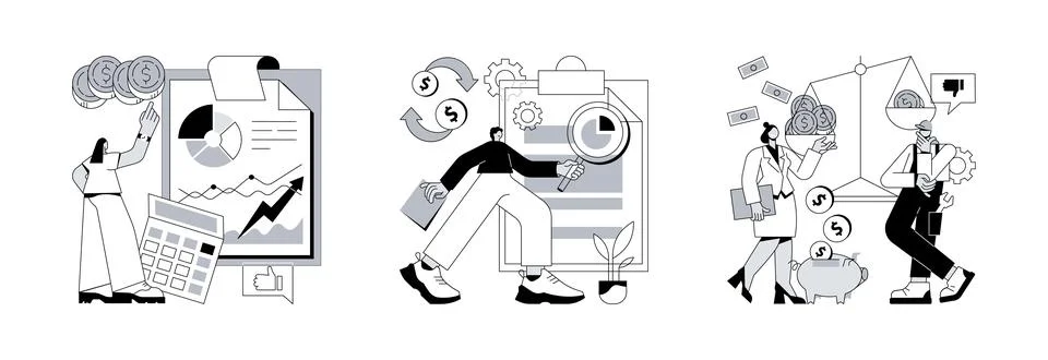 Balance sheet abstract concept vector illustrations. イラスト素材