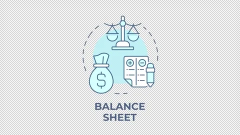 Balance sheet blue concept icon animation Stock Footage 337936215