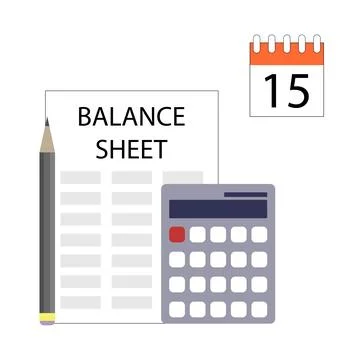 Balance sheet concept, calculation budget and planning Stock Illustration