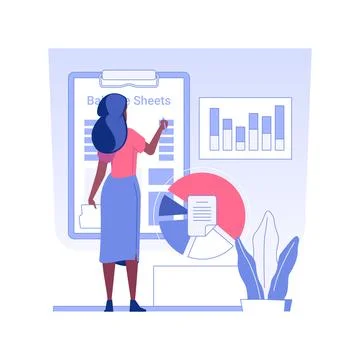 Balance sheet isolated concept vector illustration. Ilustración de archivo