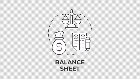 Balance sheet line concept icon animation Stock Footage 337774270