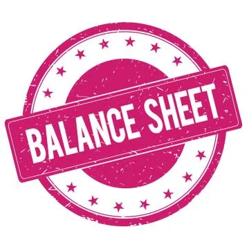 BALANCE-SHEET stamp sign magenta pink Stock Illustration