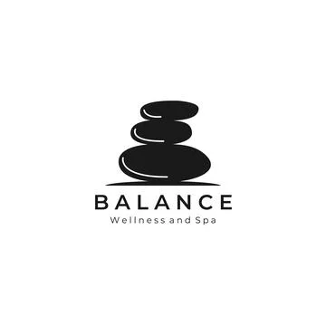 Balance stone vintage logo vector illustration template design Stock Illustration