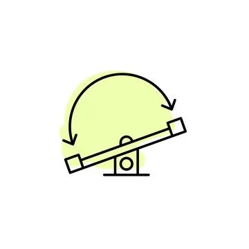 Balance swing with color shadow vector icon in amusement set Illustrazione stock