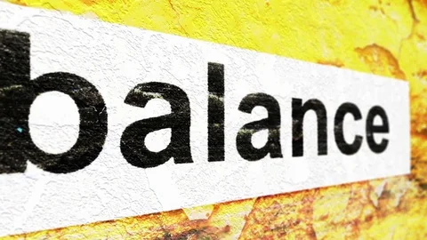 Balance text on grunge background Stock Footage 75375160