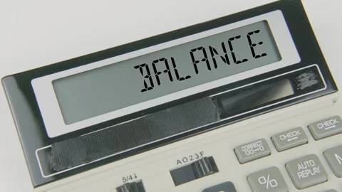 Balance Text or Words and Hand Typing Calculator Concept Stock Footage 307017271
