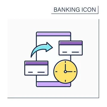 Balance transfer color icon Stock Illustration
