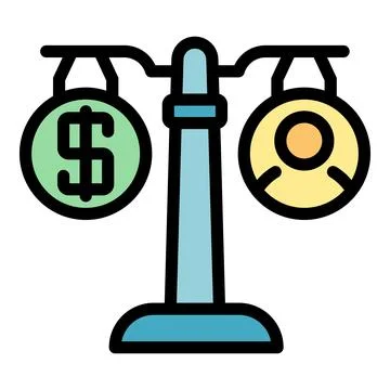 Balance trust relationship icon vector flat Stock Illustration
