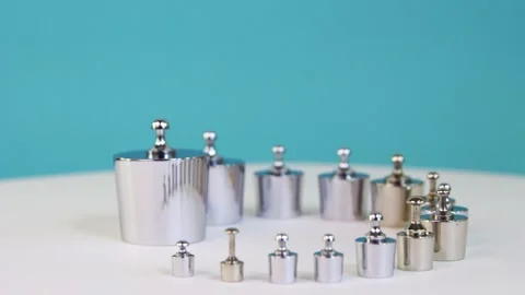 Balance weights for exact analytics are arced Stock Footage 310058594